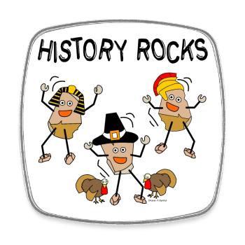 History Rocks - Square fridge magnet - white - Front
