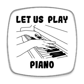 Pianist - Viereckiger Kühlschrankmagnet - Weiß - Vorne