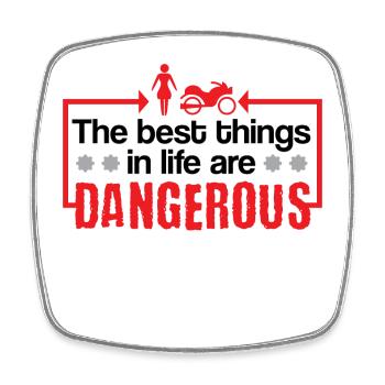 Motorbike Motorcyclist Biker Statement Funny - Square fridge magnet - white - Front