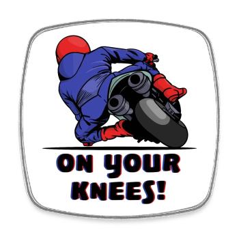 Motorbike racer motorcycles biker statement - Square fridge magnet - white - Front