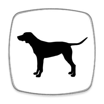 DOG - Viereckiger Kühlschrankmagnet - Weiß - Vorne
