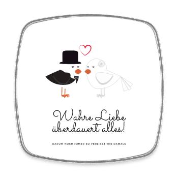 Wahre Liebe Tauben Hochzeitspaar Spruch Jahrestag - Viereckiger Kühlschrankmagnet - Weiß - Vorne