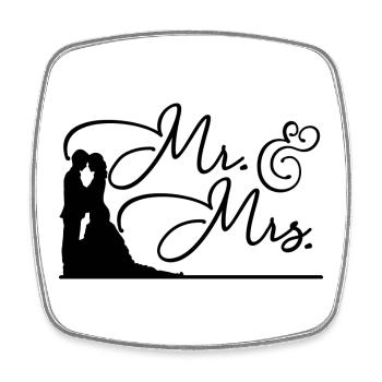 Mister Misses Brautpaar Hochzeit Heiraten Geschenk - Viereckiger Kühlschrankmagnet - Weiß - Vorne