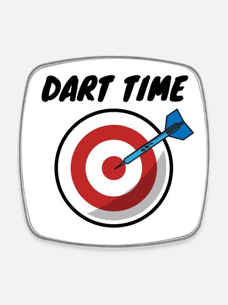 Dart Time Das T-Shirt für alle Dart Fans 180 - Viereckiger Kühlschrankmagnet - Weiß