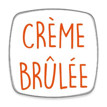 CREME BRULEE Pudding - Viereckiger Kühlschrankmagnet - Weiß - Vorne