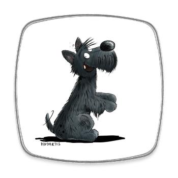 Happy Scottish Terrier I Scottie Dogs Gift - Square fridge magnet - white - Front