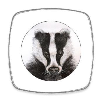 Dachs /Badger - Viereckiger Kühlschrankmagnet - Weiß - Vorne