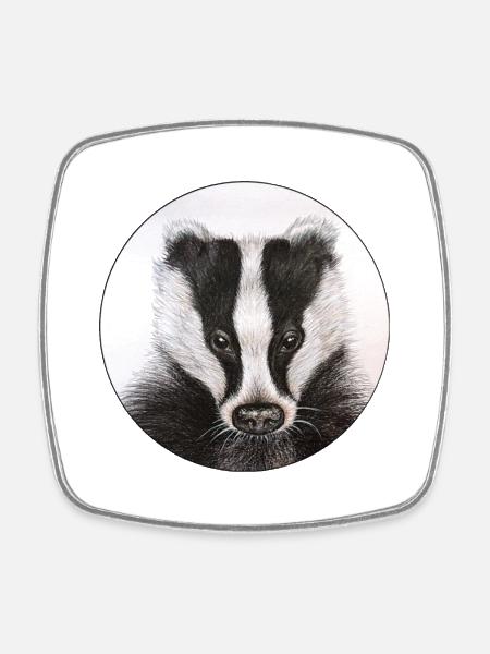 Badger /Badger - Square fridge magnet - white