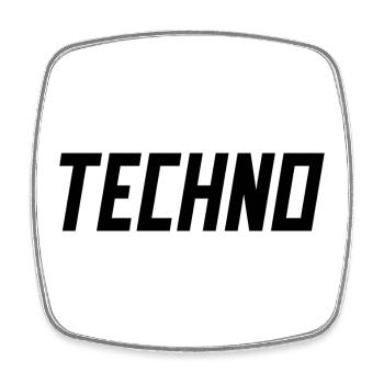 TECHNO Party Rave Techno 90s 90er - Viereckiger Kühlschrankmagnet - Weiß - Vorne