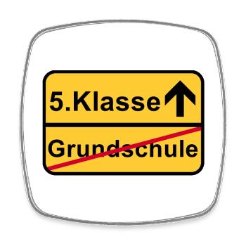 5.Klasse Aufstieg nach Grundschule - Viereckiger Kühlschrankmagnet - Weiß - Vorne