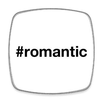 ROMANTIQUE - Magnet carré - blanc - Devant