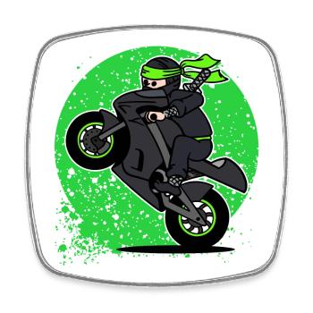 Racing driver motor sport motorcycle motorbikes biker - Square fridge magnet - white - Front