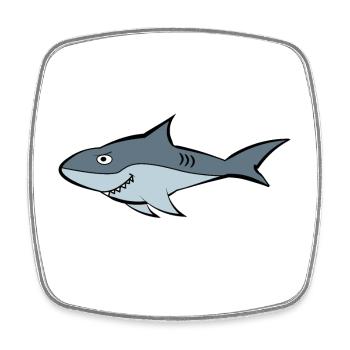 requin - Magnet carré - blanc - Devant