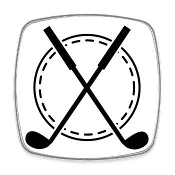 Golf Emblem - Viereckiger Kühlschrankmagnet - Weiß - Vorne