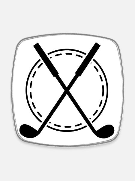 Emblème de golf - Magnet carré - blanc