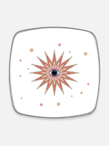 evil eye - Square fridge magnet - white