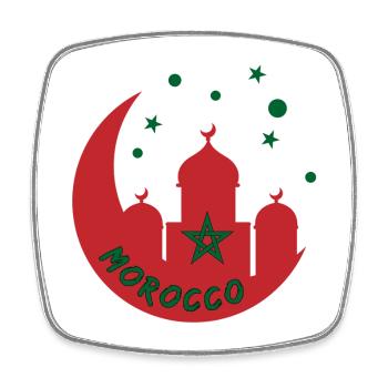 Conception de la mosquée du Maroc - Magnet carré - blanc - Devant
