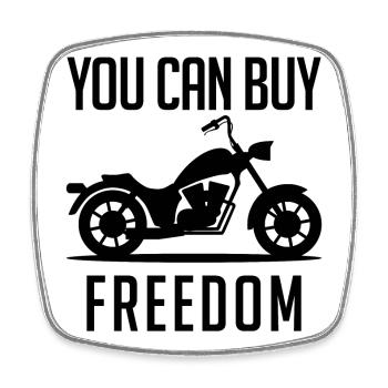 Liberté moto motard motos indépendance - Magnet carré - blanc - Devant