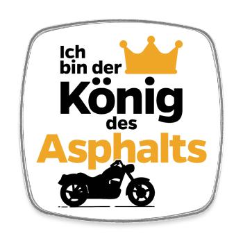 Motorrad Asphalt Biker König Spruch Statement - Viereckiger Kühlschrankmagnet - Weiß - Vorne