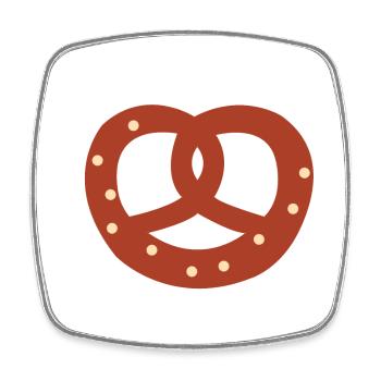 pretzel - Square fridge magnet - white - Front