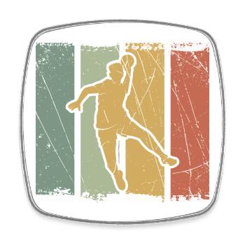 Handball bounce in colour blocks - Square fridge magnet - white - Front