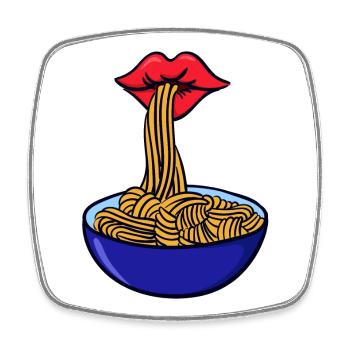 Spaghetti Nudeln Pasta Asciutta Hunger Italien - Viereckiger Kühlschrankmagnet - Weiß - Vorne