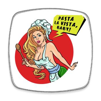 Spaghetti Sexy Woman Pasta Asciutta Italy - Square fridge magnet - white - Front