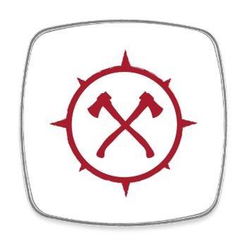 Outdoor - Axt-Logo - Viereckiger Kühlschrankmagnet - Weiß - Vorne