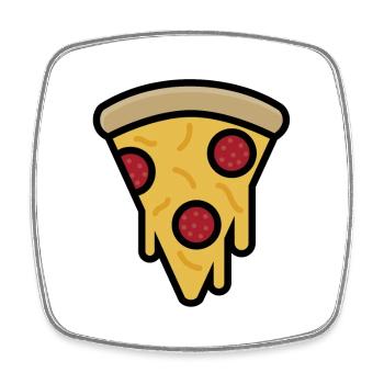 Slice of pizza - Square fridge magnet - white - Front