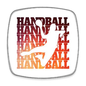 Conception de handball - Magnet carré - blanc - Devant