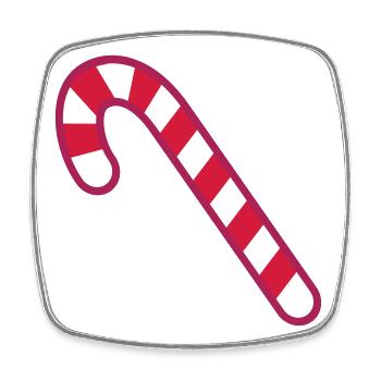 candy cane candy cane gnome elf elf - Square fridge magnet - white - Front
