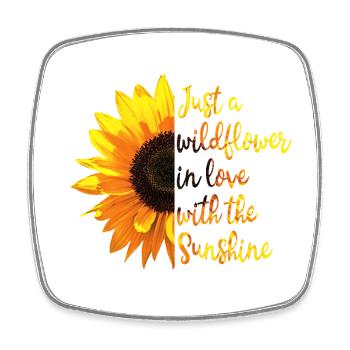 sunshine flower citation inspirante  - Magnet carré - blanc - Devant