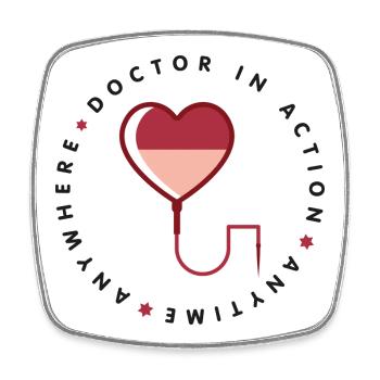 Docteur - Magnet carré - blanc - Devant
