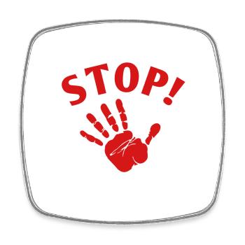Stop! Rote Hand Grafik - Viereckiger Kühlschrankmagnet - Weiß - Vorne