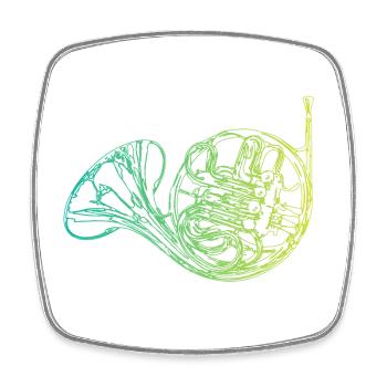 Horn instrument - Square fridge magnet - white - Front
