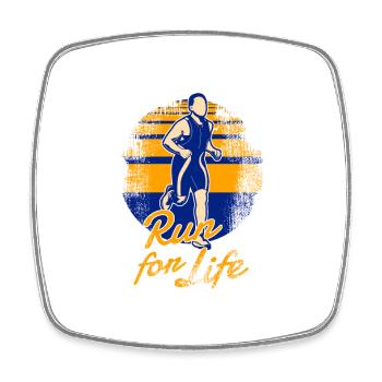 marathon - Square fridge magnet - white - Front
