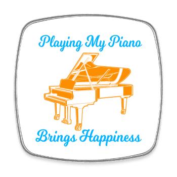 Pianist - Viereckiger Kühlschrankmagnet - Weiß - Vorne