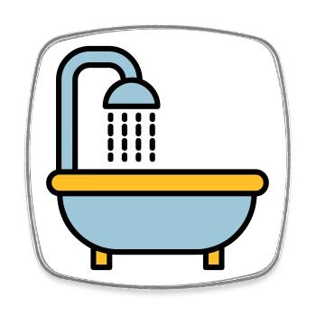 Baignoire - Magnet carré - blanc - Devant