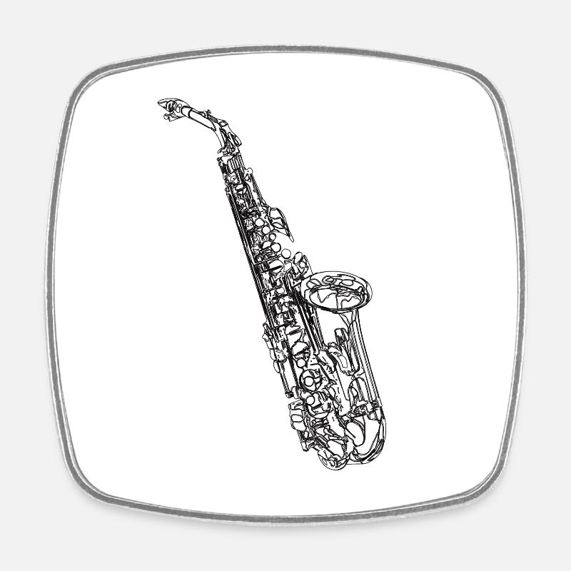 Saxophoniste - Magnet carré - blanc