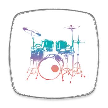 Drums - Square fridge magnet - white - Front