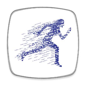 Runner - Square fridge magnet - white - Front