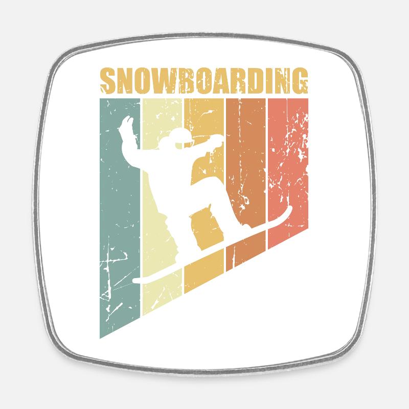 Snowboard Snowboard Snowboard - Magnet carré - blanc