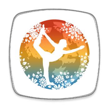 Pilates Yoga - Viereckiger Kühlschrankmagnet - Weiß - Vorne