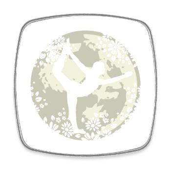 yoga - Square fridge magnet - white - Front