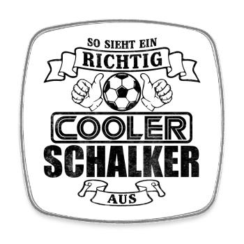 Cooler Schalker - Viereckiger Kühlschrankmagnet - Weiß - Vorne