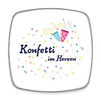 Konfetti im Herzen - Viereckiger Kühlschrankmagnet - Weiß - Vorne