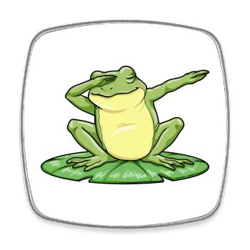 Frosch Hip Hop Tanz - Viereckiger Kühlschrankmagnet - Weiß - Vorne