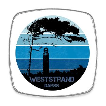 Ostsee, Darss, Weststrand - Viereckiger Kühlschrankmagnet - Weiß - Vorne
