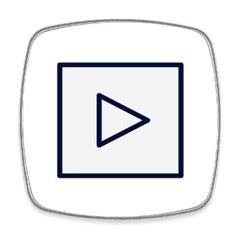Quadratisches Play-Symbol Design - Viereckiger Kühlschrankmagnet - Weiß - Vorne