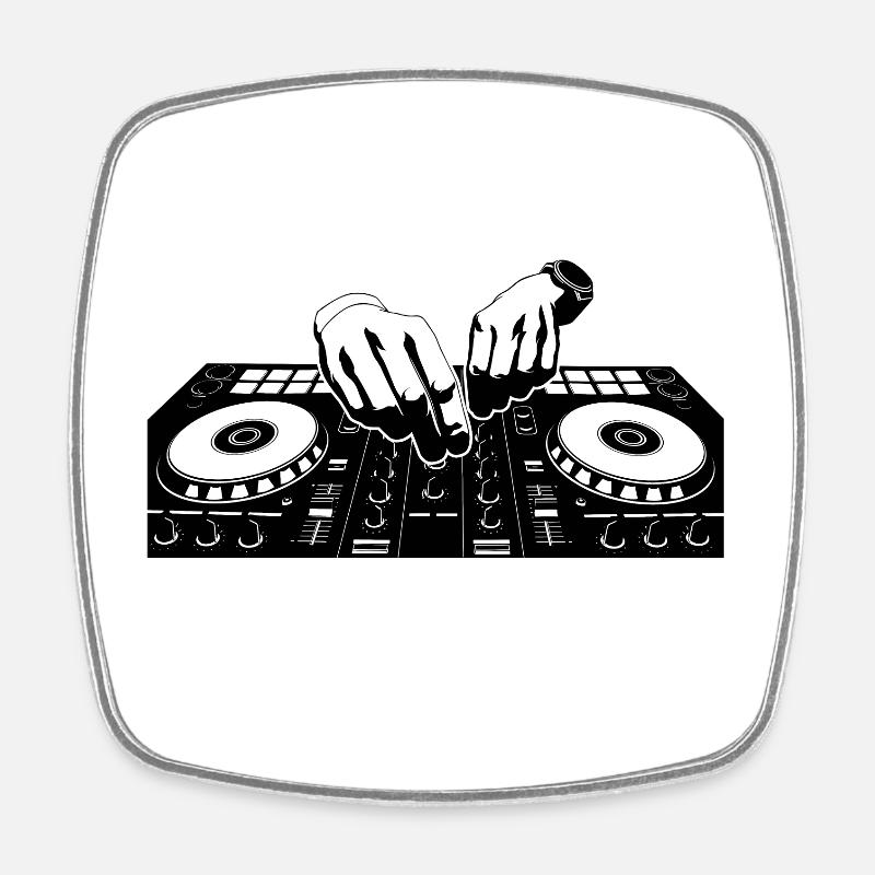 Disc jockey - Square fridge magnet - white